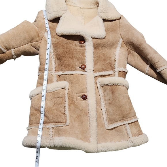 BERT PALEY Womens 100% Pure Wool Sheepakin Shearling Suede Rancher Jaclet Size 8 - Picture 12 of 16